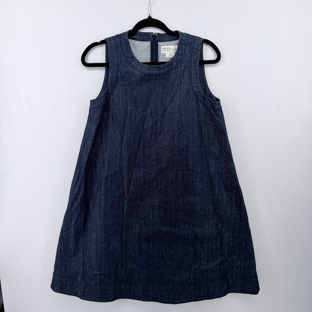 Broome Street Kate Spade New York Denim Shift Dress Dark Wash Sleeveless Small